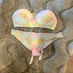 Bandeau Cheeky Stone Fox Swim Bikini Set